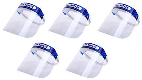 TEMPO DI SALDI Fünf Vollvisiere aus Polycarbonat, transparent, verstellbar