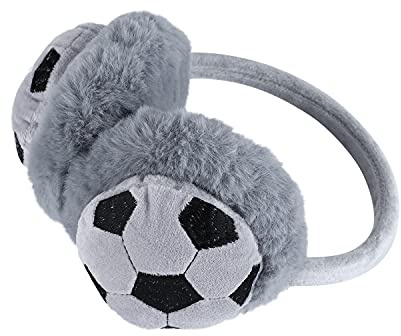 Kids Cute Football Earmuffs Ear Warmers for Boys Girl Warm Soccer Earmuffs Head Band Winter Furry Plush Ear Covers for Sports Outdoor Running Walking in Cold and Freezing Weather
