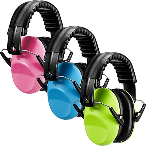 Konohan 3 Pack Noise Reduction Headphones for Kids Ear Protection Earmuffs Headphones for Autism Toddler Kids Ear Muffs 27db(Pink, Green, Blue)