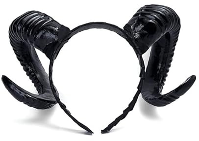 LEEMASING Halloween Gothic Teufel Stirnband Schafhorn Haarband Cosplay Zubehör für Party Dekoration Cosplay Kostüm Kopfbedeckung