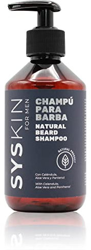 Champu Para Barba y Bigote 300ml SYS. Con Calendula, Pantenol y Aloe Vera. Limpia, Hidrata y Fortalece. Producto Natural.