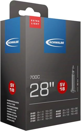 2X Schwalbe SV 18 28 Zoll Extra Light Schlauch Sclaverand Ventil