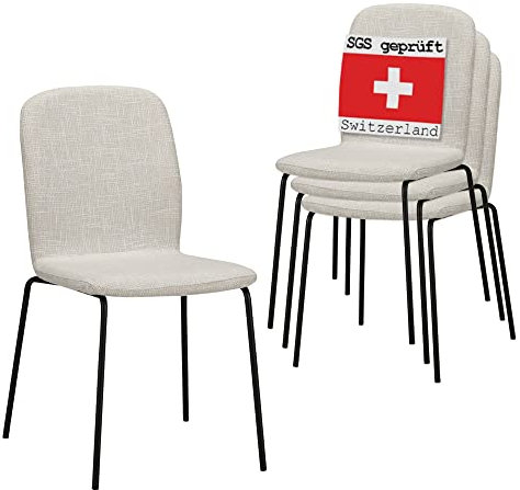 Albatros Esszimmerstühle 4er Set ENNA, beige - stapelbar, bequemer Polsterstuhl - Eleganter Küchenstuhl, Stuhl Esszimmer oder Esstisch Stuhl, Konferenzstuhl