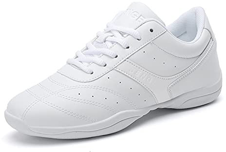 Uhclrr Mädchen Cheerleading Schuhe Tanzschuhe Jazz Training Schuhe Weiß(32EU, White)