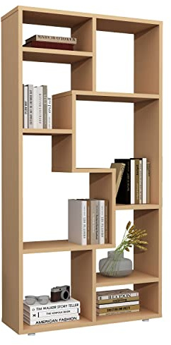 VCM Standregal 58x20x116 cm 8 Fächer Holzwerkstoff Bücherregal Deko | Stauraum für Bücher und Aktenordner - Büro oder Wohnzimmer - Bücherfreunde - Für mehr Ordnung im Alltag