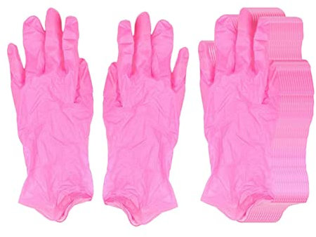 Folpus 100x gants jetables sans poudre, gants jetables en nitrile, gants de ménage jetables pour traiteurs, peintres, cuisine, professionnels, nettoyeurs, M