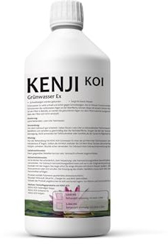 KENJI KOI Grünwasser Ex 1L Klares Teichwasser! Teichpflege gegen Grünes Wasser & Algen | GrünwasserEx | Teichwasseraufbereiter für klares Wasser