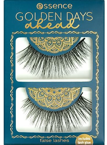 essence GOLDEN DAYS ahead false lashes, künstliche Wimpern, Nr. 01, Schwarz, sofortiges Ergebnis, natürlich, vegan, ohne Mikroplastikpartikel, Nanopartikel frei, ohne Parfüm, 1er Pack (1pcs)