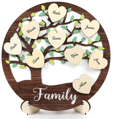 ANHUIB Familie Dekoration,Personalisiertes Familienlogo,Stammbaum Dekoration für Wohnzimmer,DIY Geschenk für Mama und Oma,Familie Geburtstag Thanksgiving Kalender Board,Geschenke für die Familie