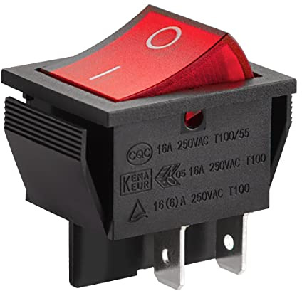 Heschen Ein-Aus-Kippschalter, DPDT, 4 Endpunkte, 16 A 250 VAC, rot leuchtend (50)
