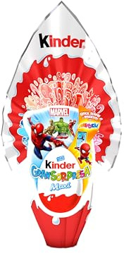 Kinder GranSorpresa Maxi Spider-Man, Œuf de Pâques en Chocolat au Lait avec Surprise Marvel, 220 g