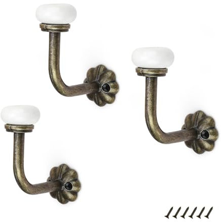 DEANKEJI 3 Stück Kleiderhaken Vintage, Wandhaken Vintage, Garderobenhaken Vintage, Kann als Kleiderbügel o Handtuchhalter Verwendet Werden