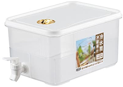 Wasserspender, Getränkespender, Getränkespender mit Zapfhahn, Kunststoff, breite Öffnung, Glas für Eissaft, quadratisch, Limonadenspender für Sonnentee, Eistee, Bier, Wein, Schnaps, zur Herstellung