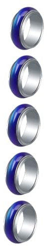 LIFKOME 5st Thermochromer Herrenringe Freundschaftsschmuck Verstellbare Ringe Für Damen Ringe Moderinge Für Herren Rostfreie Ringe Für Frauen Stimmungsringe Farbwechsel Kupfer