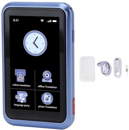 ciciglow Sprachübersetzergerät Tragbarer Sprachübersetzer, Echtzeit-Sprachfotoübersetzung, 138 Sprachen Offline, 3,0-Zoll-Touchscreen, 1100-mAh