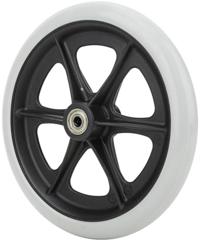 8 Inch Disabled TPR Wheelchair Front Wheels, Practical Replacement Accessory for Most Wheelchairs Easy Installation and Removal, 200mm Diameter,for Disabled and Healthcare Vehicles