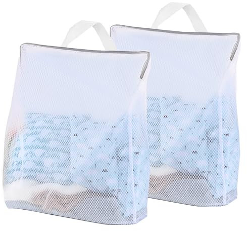 DoocliB 2 Stück Wäschenetz Groß mit Griffen 50x60cm, XL, Wäschenetze mit Reißverschluss für Waschmaschine, Empfindliche Wäsche, Haltbar Wäschebeutel, für Wiederverwendbare Wäschebeut