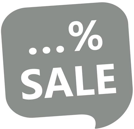 INDIGOS UG - Aufkleber selbst gestalten - Schaufensteraufkleber personalisiert - Sale Sprechblase - Mittelgrau - 120 cm - Fensterfolie blickdicht - Geschäft, Einzelhandel - individuelle Beschriftung