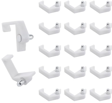INCREWAY Kunststoff-Regalstifte, 50 Stück, für Schrankbretter, kleine Regalstützklammern für Bücherregale, Schränke, passend für 16 mm große Regale