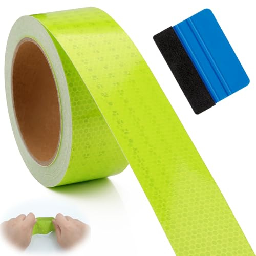 KGGZKG Ruban de sécurité réfléchissant imperméable - Vert fluo - 16 m x 5 cm