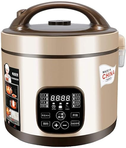 KANBUN Cooker di Riso Intelligente 5L Multi Digital Programmabile PROGRAMMABILE ALIMENTO A Passo Cain Acciaio di sulla Acciaio in Acciaio INTRASSIONI Doppio, Oro