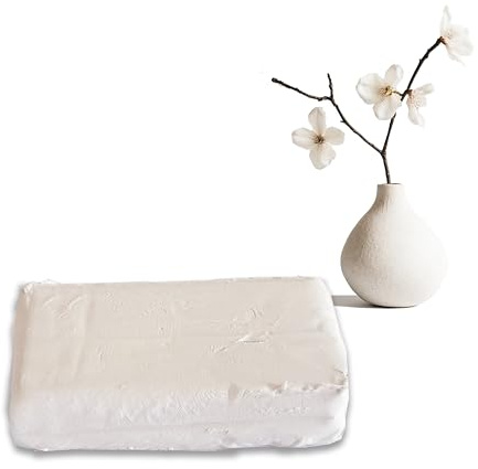 Arcilla de secado al aire blanca 500 g – Pasta para modelar sin horno, ideal para manualidades y escultura, fácil para principiantes, acabado fino y pintable, baja contracción y sin grietas