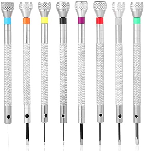 Nogeqi 8PCS Mini Watch Screwdriver Set, Jewelers Screwdriver Set for Watch Repair, 0.6-2.0mm Micro Precision Repair Kit for Eyeglass Sunglass Watchmaker Jewelry Computer Phone Small Tools