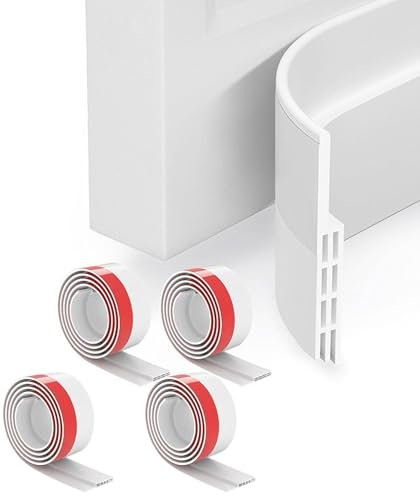 Burlete Puerta Entrada 100 cm (2 uds) – Burlete Adhesivo Bajo Puerta Térmico y Acústico | Aislante Contra Corrientes de Aire, Frío, Ruido, Polvo e Insectos | Blanco Interior Exterior