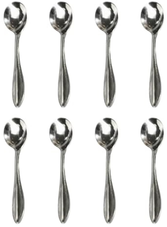 SuriNexCentrics Pack of 8 Tiny Stainless Steel Small Spoons for Spice Jars – 9cm Mini Salt Spoons, Spice Spoon, Small Spoons for Spices