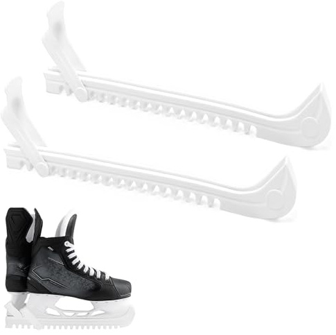 Jiaoshou Pan 1 Paire Protège Lame Patin a Glace, Protège-Lames Réglable pour Adultes et Enfants, Hockey Glace Patins Protection Couverture (Blanc)