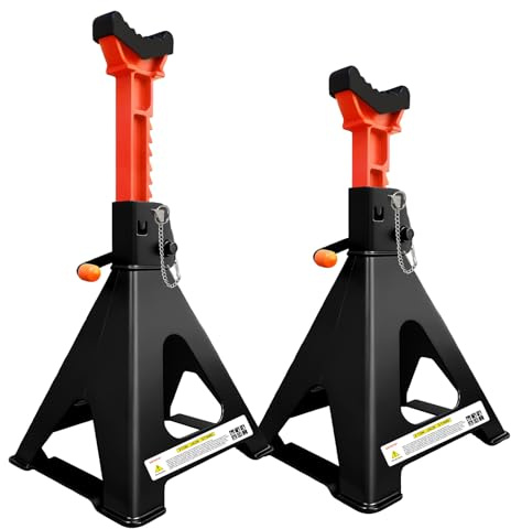 USYATO Upgraded 3 Ton Jack Stands (6,600 LBs) with 2 Crossbars & Double Locking - Heavy Duty Car Jack Stand for Trucks, SUV, Car, UTV/ATV Garage Lifting Tool, 11.61 to 16.34 Height, 1 Pair