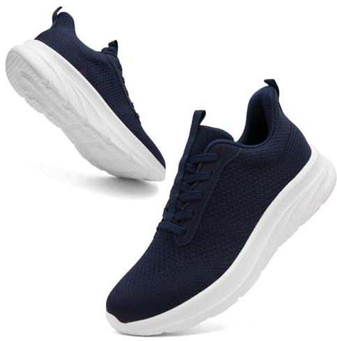 DimaiGlobal Sneakers Uomo Scarpe da Ginnastica Scarpe Running Corsa Camminata Tennis Fitness Sportive Palestra Leggeri e Traspiranti Casual Slip-On 44EU Blu