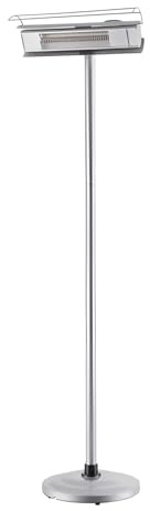 Decor Space Stufa a Infrarossi da Esterno 1500W IP65, Acciaio Inox, con Piedistallo e Lampada Oro