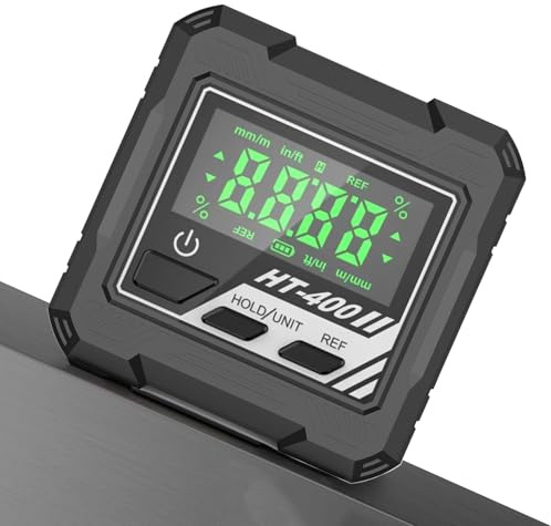 Magnetischer Winkelmesser - LCD Werkzeug Für Holzbearbeitung | 4 X 90 Grad Messbereich Magnetbasis Tischsäge Gehrungswinkelmesser | Für Bau Und Haushalt Maschinen Säge Gehrung Ständer Tisch Auto
