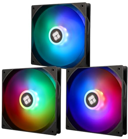 Thermalright-TR TL-C14C-S X3 - Set di 3 ventole per PC, 1500 giri/min, volume d'aria elevato 75,8CFM, ventola CPU da 140 mm, effetto luce ARGB + funzione di controllo della temperatura PWM, colore