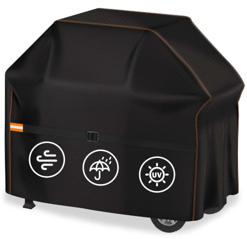 Enzeno Grillskydd, vattentätt, 133 x 66 x 110 cm grillskydd, gasgrillskydd 210D Oxford-tyg, utomhusgrillskydd för Weber, Char Broil, Brinkmann, utomhusgrillar dammtät och UV