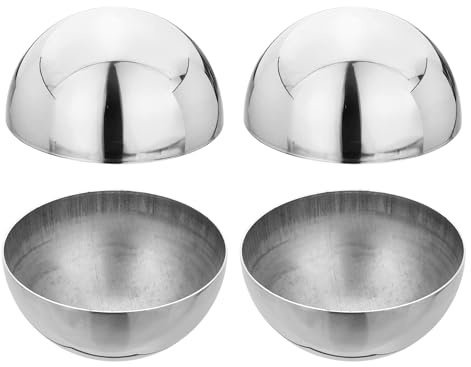 QUARKZMAN 4Pcs Sfera Cava In Acciaio Inox Mezza Sfera 74mm(2.91 Diametro | Sfere Decorativa Cappa Mezza Ringhiera Lucidata A Specchio, Per Ringhiera Scale Commerciale Decor Esterno