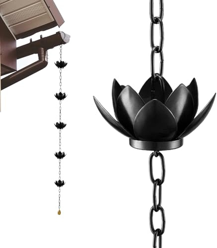 Cadena De Lluvia – Recogedor De Lluvia Decorativo Para Jardín, Cadena Ajustable Para Recogedor De Llovizna | Enlace De Agua Adornado | Cadenas De Aguacero Para Propietarios De Viviendas, Patios Traser