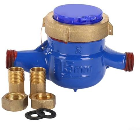 Contatore per acqua digitale DN15, diametro interno 15 mm, misurazione del metro cubo, rilevamento a basso flusso ad alta sensibilità, guarnizione antimanomissione, rivestimento resistente alle