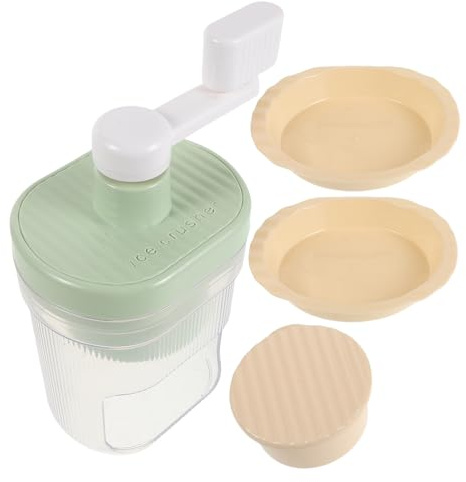 ERINGOGO Broyeur à Glace Manuel Portable avec Manivelle, 1 Bol à Glace et 2 Bacs Collecteurs, Compact Fil, Machine à Glaçons Maison, Camping, Pique-niques et Fêtes