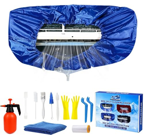 ZSPLIT-MAIR Kit Pulizia Condizionatore, Sacchetto per la Pulizia di Condizionatori Mini-Split e Unità a Parete, Blu Scuro XL