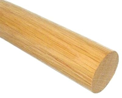 Sellon24 Pasamanos de madera maciza de roble D42 mm L2000 mm, barandilla natural de madera maciza