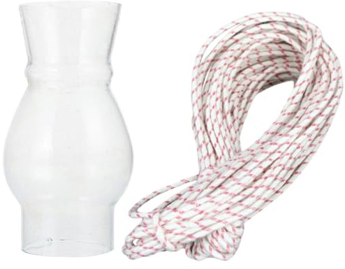 LRXIYODE Transparente Glas Öllampe 1 Set mit Lampendocht und Schirm, Retro Petroleumlampen für Wohnraumdekoration und Notbeleuchtung