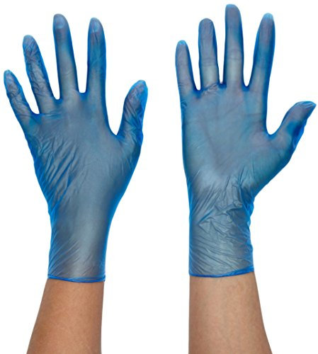 SHIELD HEA00568 Powder-Free Gloves, Vinyl, Small, Blue (Pack of 100)