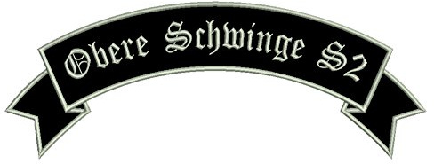 Aufnäher obere Schwinge S2 mit Wunschtext - personalisiert