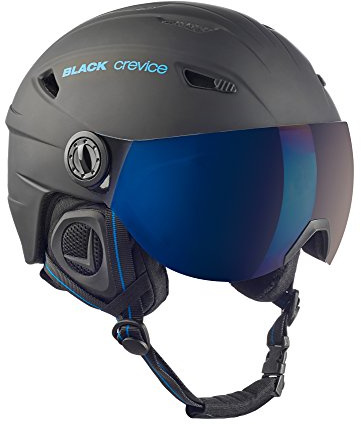 Black Crevice Erwachsene Skihelm Silvretta, mit Visier, schwarz/blau, XS