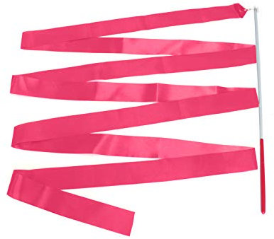 Band mit Stab für rhythmische Sportgymnastik, Pink, 4 m, Trimming Shop