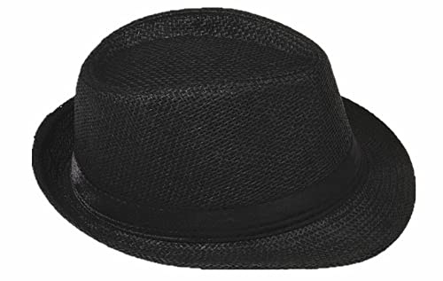 Miobo Strohhut, Fedora für Herren, Damen, Kinder, Trilby-Design, Sonnenschutz