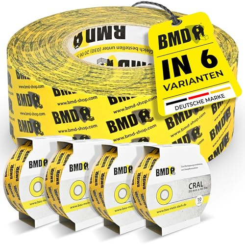 BMD cral Klebeband | 5 Rollen | 50mm x 40m |für Dampfsperren & Dampfbremsen | gemäß DIN EN 4108 Teil 11 und ENEV | Profi Qualität Made in Germany
