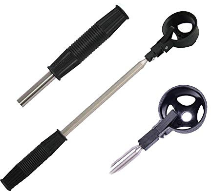 Xrten Golf Ball Retriever aus Edelstahl,Einziehbare Golfball Pick up Golf Ball Scoop Grabber(Schwarz)